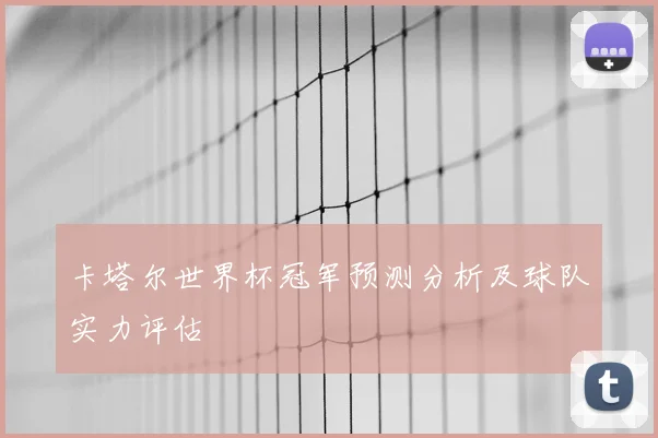 卡塔尔世界杯冠军预测分析及球队实力评估